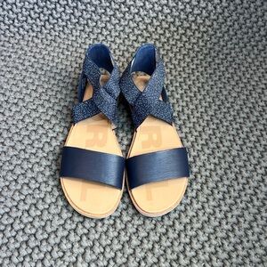 NEW Sorel Ella II Nocturnal / Sea Salt Sandals Women Size 8